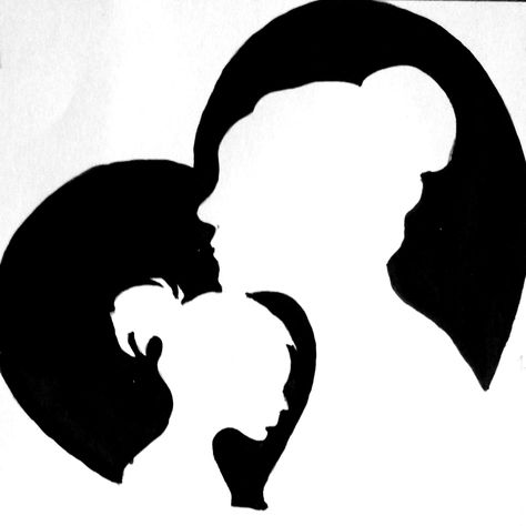 Mom and daughter Mother And Daughter Drawing, Black Pic, Mom Drawing, Shadow Drawing, Window Drawing, Girl Shadow, Life Hack Quotes, Shadow Photos, Drawing Book