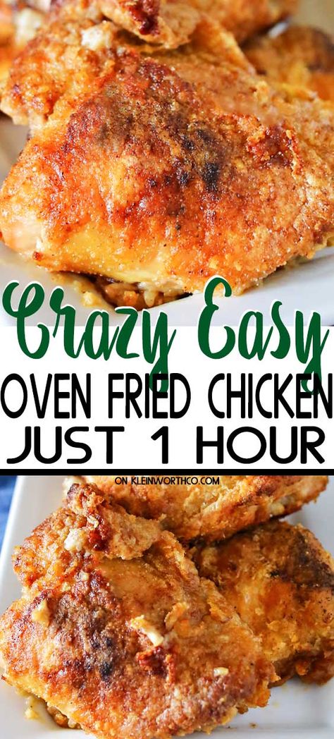 Easy Oven Fried Chicken, Oven Fried Chicken Thighs, Best Baked Chicken Recipe, The Best Baked Chicken, Best Baked Chicken, Oven Fried Chicken Recipes, Baked Fried Chicken, Baked Chicken Recipe, Oven Chicken Recipes