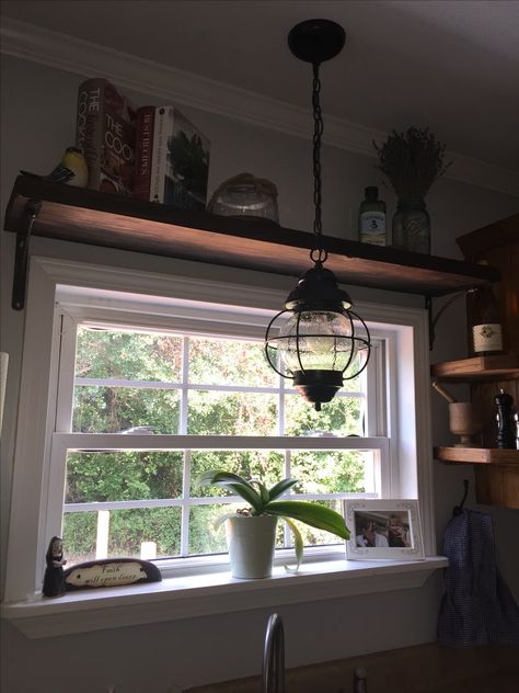 Shelf Above Kitchen Sink, Bay Window Shelf, Shelf Over Window, Window Above Kitchen Sink, Shelf Above Window, Kitchen Window Shelf, Window Above Sink, Living Room Window Decor, Kitchen Window Decor