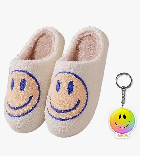 Happy Face Slippers Smile Face Slippers, Happy Face Slippers, Cartoon Smiley Face, Indoor Outdoor Slippers, Casual Short Sleeve Dress, Indoor Slippers, Cute Slippers, Cute Smile, Outdoor Slippers