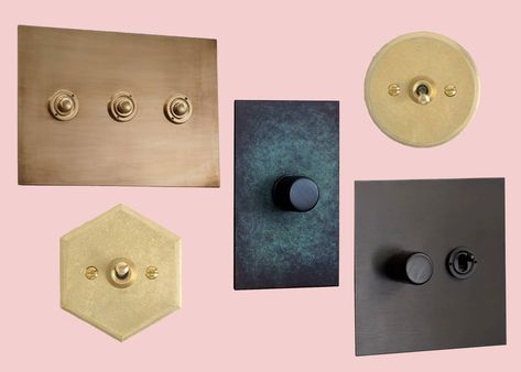 Designer Light Switches, Ikea New, Light Switches And Sockets, Beautiful Front Doors, Builder Grade, Fancy Lights, Light Switches, Home Decor Sale, Brass Lighting