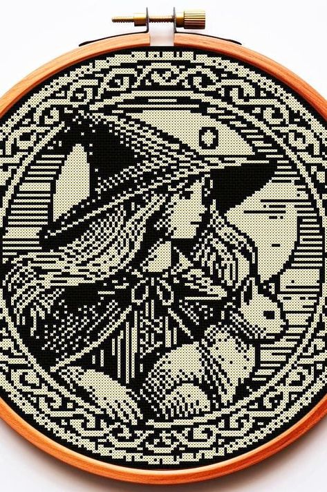 Cross Stitch Pattern PDF Modern Gothic Witch Alchemist Witchy Black Cat Aida Keltic Knot Tree of Life Skull Raven Rook Crow Macabre Spooky Imbolc Cross Stitch, Keltic Knot, Crow Cross Stitch, Goth Cross Stitch, Witchy Cross Stitch, Witchy Black Cat, Pagan Cross Stitch, Witch Cross Stitch Pattern, Gothic Cross Stitch