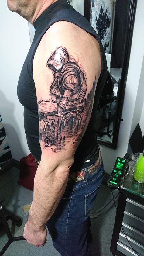 Iron Giant Tattoo, Giant Tattoo, Iron Tattoo, Lotr Tattoo, Iron Giant, The Iron Giant, Star Wars Film, Tattoo Ink, Skin Art