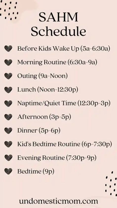 Easy Stay at Home Mom Schedule with Young Kids