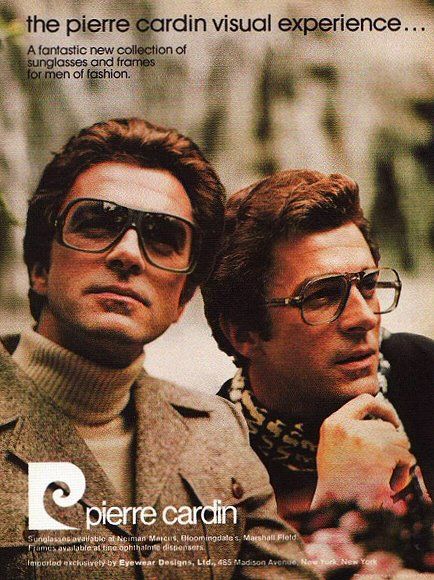 pierre cardin...so 70's! Follow us on FB or find us on the web @ eyecarefortcollins.com #70s #eyeglasses #sunglasses #vintagestyle 70s Fashion Men, 70s Sunglasses, 70s Men, 70s Outfits, Vintage Eyeglasses, Vintage Eyewear, Cool Sunglasses, Eyewear Brand, Vintage Glasses