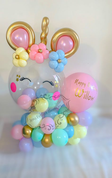 Easter Balloon Decor, Balloon Unicorn, Baby Shower Girl Diy, Balloon Bouquet Diy, Deco Ballon, Unicorn Balloon, Balloon Crafts, Mini Balloons, Diy Balloon Decorations