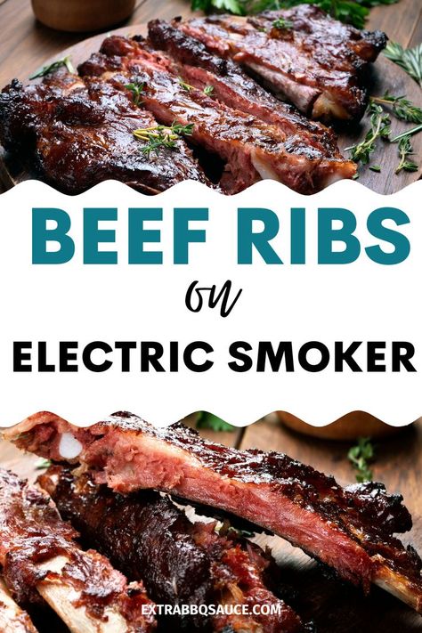 If you love some delicious BEEF RIBS that fall off the bone then check out this super easy to make Best Beef Ribs recipe On Electric Smoker which is mty favourite. Smoked Beef Ribs Recipe, Grilled Beef Ribs, Smoked Beef Short Ribs, Best Grilled Chicken Recipe, Grilling Recipes Pork, Smoked Beef Ribs, Beef Back Ribs, Grilled Beef Recipes, Beef Ribs Recipe