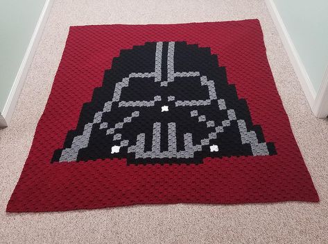 Darth Vader Corner to Corner Blanket – Going Slightly Mad:  Free corner to corner crochet graph! Star Wars Crochet Blanket Patterns Free, Star Wars C2c Crochet Pattern Free, Crochet Star Wars Blanket, Pixel Darth Vader, Darth Vader Crochet Pattern Free, Star Wars Crochet Patterns Free, Crochet Star Wars Blanket Free, Star Wars Crochet Blanket, Crochet Star Wars Blanket Pattern