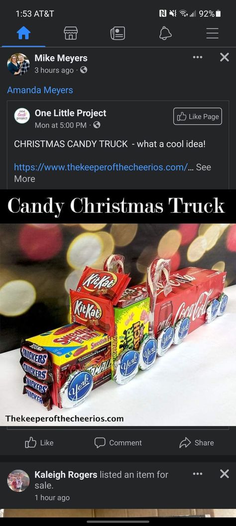 Semi Truck Made Out Of Candy And Pop, Christmas Candy Trucks, Candy Truck, Christmas Diy's, Christmas Candy Gifts, Agent Orange, Candy Christmas, Homemade Candies, Christmas Truck