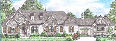 Country French House Plan Front of Home - Corsica Chase European Home 025D-0118 | House Plans and More English Country House Plans, French House Plans, European House Plans, French Country House Plans, Porte Cochere, French Country Bedrooms, European House Plan, Monster House Plans, European Home