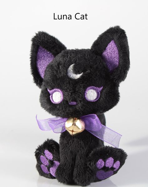 Ith Stuffed Animals, Emo Stuffed Animals, Cool Etsy Finds, Cute Cat Plushies, Cute Stuffed Animals Plushies, Grunge Plushies, Goth Stuffed Animals, Cat Pattern Sewing, Cats Plushies