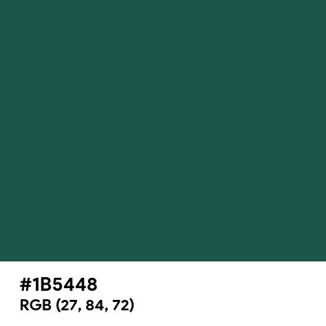 Alpine Green color hex code is #1B5448 Green Color Hex Code, Green Hex Code, Paint For Kitchen Walls, Split Complementary Colors, Rgb Color Wheel, Alpine Green, Rainbow Palette, Images Design, Hex Codes