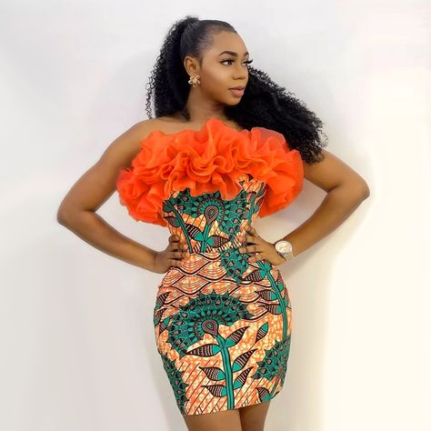 Ankara Short Gown Styles, African American Fashion, Ankara Dress Styles, Tops Dress, Short African Dresses, Afrikaanse Mode, Short Gowns, Tube Top Dress, Ankara Style