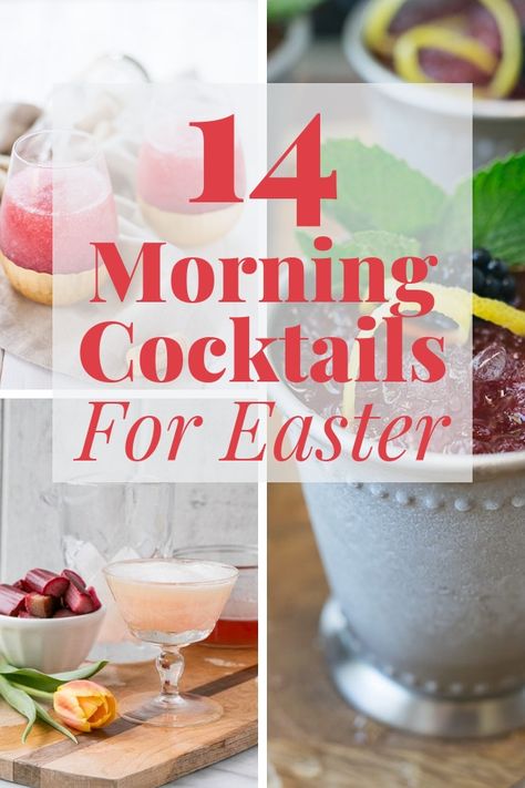 Whether your hosting a simple weekend brunch or a special holiday celebration, these 14 morning cocktails for Easter deliver a happy buzz! #brunchdrinks #brunchcocktails #brunchdrinksalcoholic via @GarlicandZest Morning Cocktails Alcohol, Brunch Drink Ideas, Brunch Drinks Alcoholic, Morning Cocktails, Brunch Cocktail Recipes, Thyme Simple Syrup, Bees Knees Cocktail, Morning Cocktail, Strawberry Simple Syrup