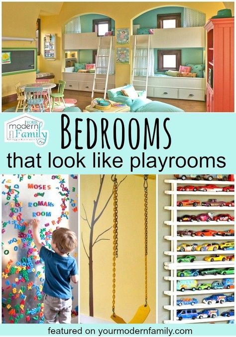 bedrooms that look like playrooms Kid Organization, Organizing Toys, Grandkids Room, Family Inspiration, Bunk Room, Toddler Room, Clever Ideas, Play Room, Kids Playroom