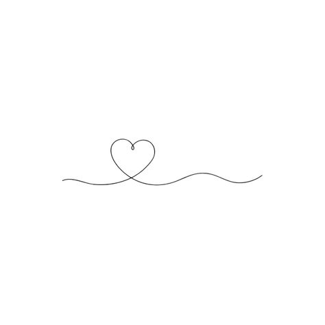 Continuous Heart Tattoo, Continuous Line Heart Tattoo, Heart Line Tattoo Design, One Line Heart Tattoo, Heartline Tattoo, Delicate Heart Tattoo, Sweet Tattoos For Women, Pure Heart Tattoo, Line Tattoo Heart