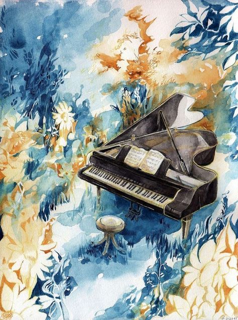 Piano Pictures, Free Piano Sheet Music, Piano Art, Free Piano, 13 Hours, Music Drawings, Fantasy Life, Music Illustration, Music Collection