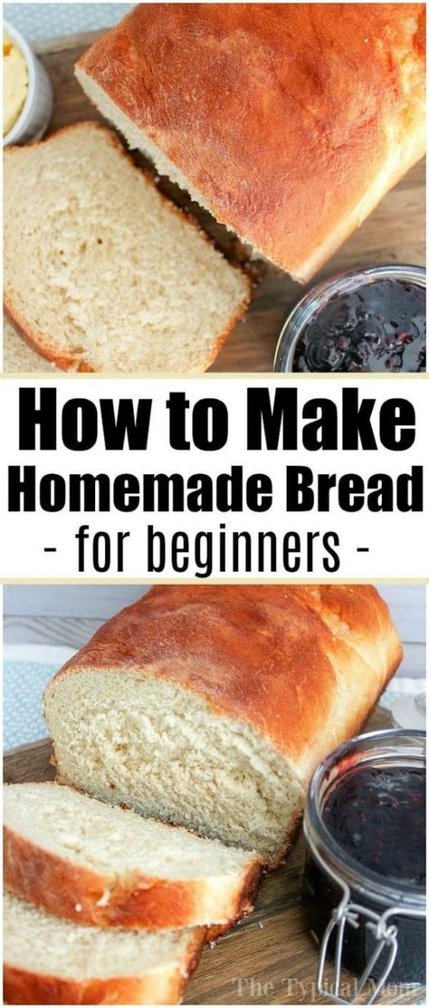 Baking bread at home isn't as scary as it sounds, and is easier to make than you probably think. If you wanna try making homemade bread here's an easy way. #homemade #bread #easy #homemadebread #whitebread #wheatbread Homemade Bread For Beginners, Bread For Beginners, How To Bake Bread, Baking Bread At Home, Make Homemade Bread, Ham Biscuits, Homemade Sandwich Bread, Pembuat Roti, French Bread Recipe