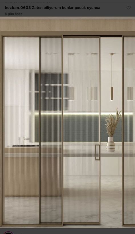 Designer Glass Partition, Fashion And Interior Design, Frosted Glass Design For Window, Glass Partition Designs Office, Glass Wall Partition Design, Glass Sliding Partition, Kitchen Glass Partition, Fluted Glass Sliding Door, Glass Design Interior