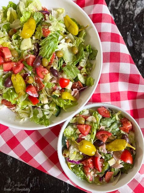 Antipasto Salad Dressing, Antipasto Salad Recipe, Antipasto Salad, Pork Salad, Vinaigrette Salad, Italian Meats, Salad Toppings, Italian Salad, Feta Salad