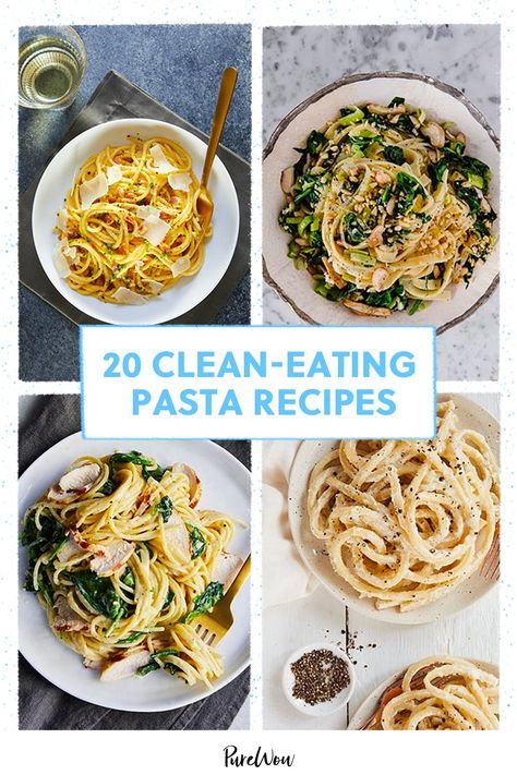 20 Clean-Eating Pasta Recipes The Best Baked Ziti, Best Baked Ziti, Clean Eating Pasta, Protein Pasta Recipes, Grain Free Pasta, Lemon Asparagus Pasta, Vegan Stuffed Shells, Vegan Cashew Cheese, Creamy Vegan Pasta