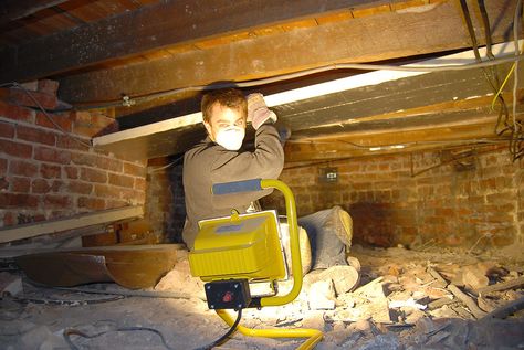 Adding Underfloor Insulation | Little House On The Corner Diy Crawlspace, Suspended Floor, Cheap Insulation, Underfloor Insulation, Basement Insulation, Diy Insulation, Grey Vinyl Flooring, Installing Insulation, Timber Floor