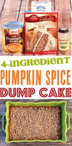 Pumpkin Dump Spice Cake Recipe, Spiced Cake Mix Recipes, Easy Pumpkin Desserts 2 Ingredients, Pumpkin Spice Dump Cake, Recipes Dessert Easy, Spice Dump Cake, Pumpkin Dump Cake Recipe, Easy Dump Cake Recipe, Dump Cake Recipe