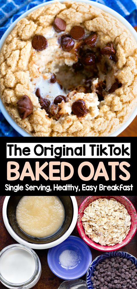 How to make the famous tiktok blender baked oatmeal recipe Breakfast And Brunch, Baked Oats Recipe, Baked Oatmeal Recipe, Resep Smoothie, Oatmeal Cake, Yummy Healthy Breakfast, Oat Cakes, Oatmeal Recipe, Oats Recipe