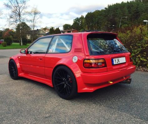 1992 Toyota Corolla with a 2JZ-GTE Inline-Six Toyota Tazz Modified, Toyota Fx, Toyota Tazz, Corolla Twincam, Toyota Starlet, Corolla Hatchback, Toyota Car, Nissan March, Toyota Tercel