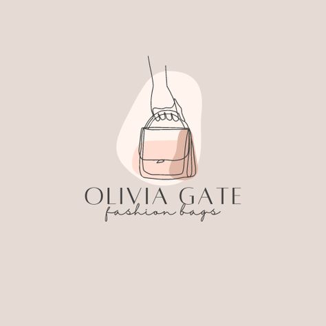 Fashion bags line art logo. Feminine line dra Handmade Bags Logo Design Ideas, Handbag Logo Design Ideas, Logo Design For Bags, Bags Business Name Ideas, Bag Brand Name Ideas, Bag Shop Name Ideas, Bag Logo Ideas, Bag Icon Logo, Logo For Bags Brand