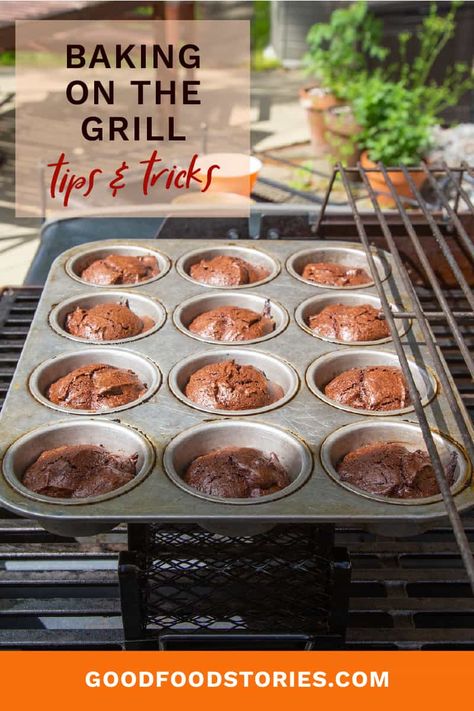 Baking on the grill is easy and lets you enjoy cookies, brownies, or any sweet treat in the summer. Just follow these 3 easy tips. #baking #grill #brownies #cookies #cupcakes #summer Grill Dessert, Bbq Desserts, Grilled Desserts, Gooey Chocolate Chip Cookies, Italian Meats, Food Stories, Easy Summer Desserts, Baking Muffins, Desserts Easy