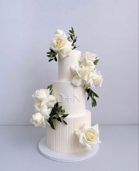 Publix Wedding Cake, K Cake, Disney Castle Cake, Wedding Cake Simple Elegant, Wedding Cake With Initials, Textured Wedding Cakes, Geode Cake Wedding, Monogram Wedding Cake, Wedding Cake Fresh Flowers