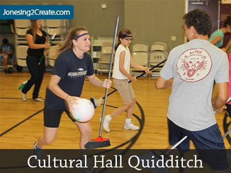 Cultural Hall Quidditch! Super easy to put together and the youth had a blast. Perfect for young women or combined mutual activities. Lds Yw Activities, Lds Youth Activities, Young Women Activity Ideas, Lds Young Women Activities, Yw Activity Ideas, Mutual Activities, Activity Day Girls, Yw Activities, Youth Conference