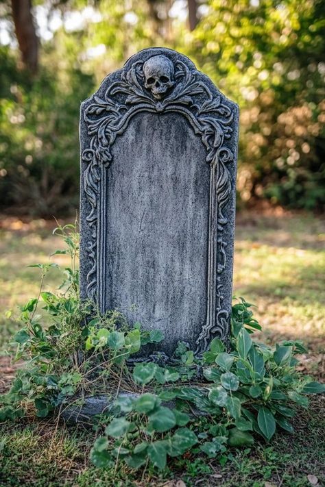 "Build a spooky DIY Graveyard in your yard with homemade Tombstones! 🪦👻 Perfect for Halloween night. #TombstoneInspiration #YardDecorDIY #SpookyGraveyardIdeas" How To Make Tombstones For Halloween, Homemade Tombstones, Graveyard Halloween Decorations, Diy Tombstones Halloween, Tombstones Diy, Diy Graveyard, Diy Halloween Graveyard, Halloween Tombstones Diy, Tombstone Diy