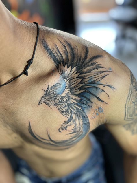 Turkish Tattoo, Shoulder Piece Tattoo, Phoenix Tattoo Men, Phoenix Tattoo For Men, Mens Body Tattoos, Tattoo Homme, Band Tattoos For Men, Full Hand Tattoo, Timeless Tattoo