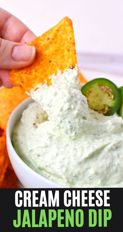 Cream Cheese Jalapeno Dip - Put your next party over the top with this delicious Cream Cheese Jalapeno Dip! It's the perfect combination of spicy and creamy, and it only takes minutes to whip up. Check out our recipe for the ultimate party snack! #JalapenoDip #CreamCheese #PartySnack Quick Dips With Cream Cheese, Cream Cheese And Jalapeno Dip, Candied Jalepeno Dip Cream Cheeses, Taquitos Jalapeno Cream Cheese, Jalapeno Cream Cheese Dip Cold, Spicy Jalapeno Dip, Jalapeno Chip Dip, Jalapeño Cream Cheese Sauce, Cream Cheese Hot Dip