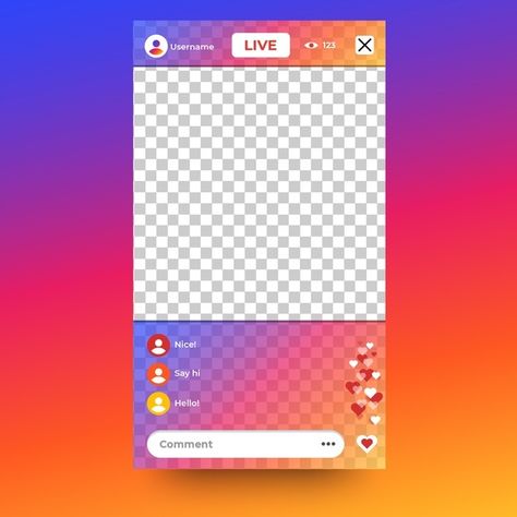 Live stream instagram interface | Free Vector #Freepik #freevector #design #instagram #mobile #internet Instagram Interface, Instagram Mobile, Live Stream, Say Hi, Live Streaming, Premium Vector, Tik Tok, Vector Free, Internet