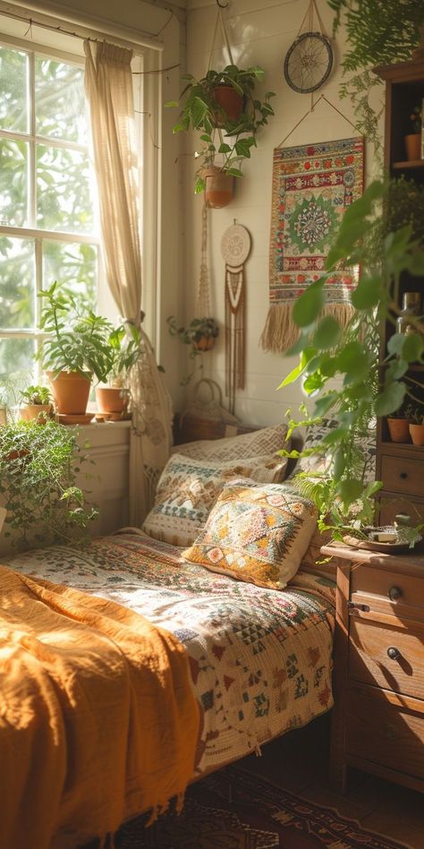 Whimsical Home Decor Bohemian Style, Boho Bedroom Canopy, Small Bohemian Bedroom, Rustic Bohemian Decor, Bed Canopies, Whimsical Bedroom, Boho Style Bedroom, Cozy Boho, Old Stuff