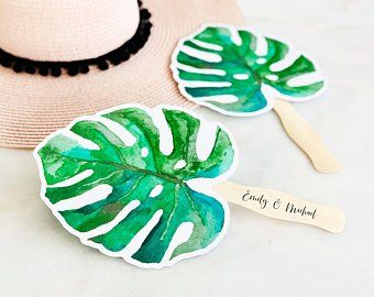 Custom tropical | Etsy Hawaiian Wedding Favors, Key Bottle Opener Wedding Favor, Palm Leaf Fan, Personalized Wedding Fans, Tropical Wedding Favor, Personalised Fans, Cute Bridesmaids Gifts, Fan Favors, Beach Bridesmaids