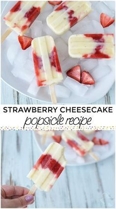 Popsicles Diy, Strawberry Cheesecake Popsicles, Diy Ice Pops, Summer Popsicle Recipes, Cheesecake Popsicles, Healthy Popsicle Recipes, Ice Pop Recipes, Healthy Popsicles, Pudding Pop