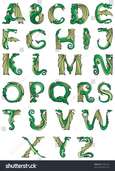 Graffiti Alphabet, Dragon Alphabet, Alphabet Graffiti, Alfabet Font, Inspiration Typographie, Dragon Designs, Schrift Design, Typography Alphabet, Dragon Birthday