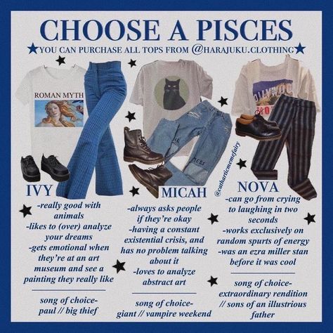 Style Chart Aesthetic, Pisces Outfits, Chart Aesthetic, Pisces Aesthetic, Venus In Pisces, Roman Myth, Zodiac Sign Fashion, Style Chart, Mood Clothes