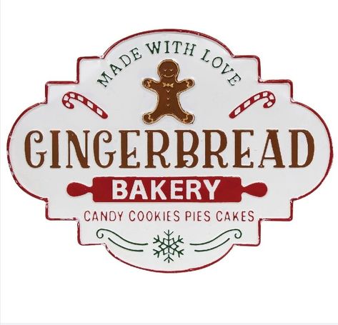 Gingerbread Bakery, Bakery Sign, Gingerbread Crafts, Gingerbread Christmas Decor, Bakery Design, Candy Cookies, Man Candy, Cookies Recipes Christmas, Christmas Kitchen