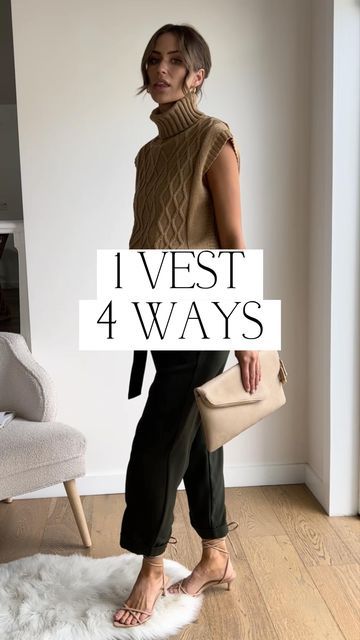 How To Wear A Pullover Vest, Ways To Wear Sweater Vest, How To Wear Sweater Vest, Turtleneck Sweater Vest Outfit, How To Wear A Vest, Sleeveless Sweater Vest Outfit, Styling A Vest, How To Style Sweater Vest, Sleeveless Sweater Outfit