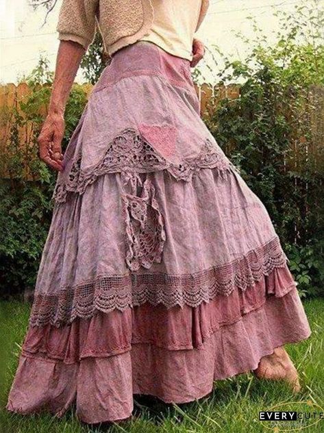 Shop Skirts at IFYHOME Medieval Costume Women, Cupcake Skirt, Womens Skirt Outfits, Long Skirt Casual, Maxi Skirts Summer, Ruffle Maxi Skirt, Maxi Lace Skirt, Princess Cosplay, Party Rock