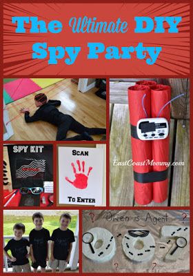 East Coast Mommy: Party Planning (DIY parties, decor, games, food, cakes, and favours) Spy Kids Party, Geheimagenten Party, Secret Agent Party, Spy Birthday Parties, Detective Party, Spy Kit, Mommy Diy, Spy Party, Spy Kids