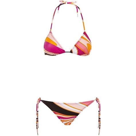 Emilio Pucci Libellula Printed Triangle Bikini ($330) ❤ liked on Polyvore featuring swimwear, bikinis, triangle bikinis, emilio pucci swimwear, patterned bikini, bikini two piece and print bikinis Triangle Bikinis, Emilio Pucci, Harrods, String Bikinis, Two Piece, Designer Clothes, Shoe Bag, Perfect Clothing, Outfit Accessories