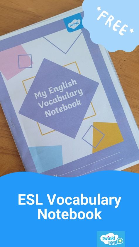 A free handy vocabulary notebook for ESL students to record all of the new English words they learn. Includes a variety of layouts and formats, including theme and alphabetical pages. Vocabulary Notebook Ideas, Vocabulary Notebook, Esl Vocabulary, English Teaching Resources, Free Notebook, Notebook Ideas, English Classroom, English Language Learners, Parts Of Speech