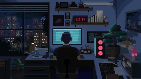 fbc6f31bd3b84159470b973aca7e0f97.gif (1920×1080) Lofi Animation, Notion Board, Live Wallpaper For Pc, Pixel Art Landscape, Pixel Art Background, Pixel Animation, Animated Banners, Arte 8 Bits, 8bit Art