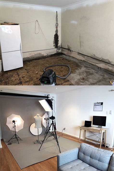 Photography Room Ideas, Studio Setup Photography, Garage Photography Studio, Photo Studio Interior Design, Small Photo Studio, Photo Studio Interior, Montage Photography, Photo Studio Design, Photography Studio Decor